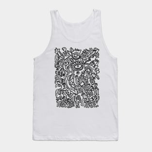 Hydra Street Art Graffiti Black and White Tank Top